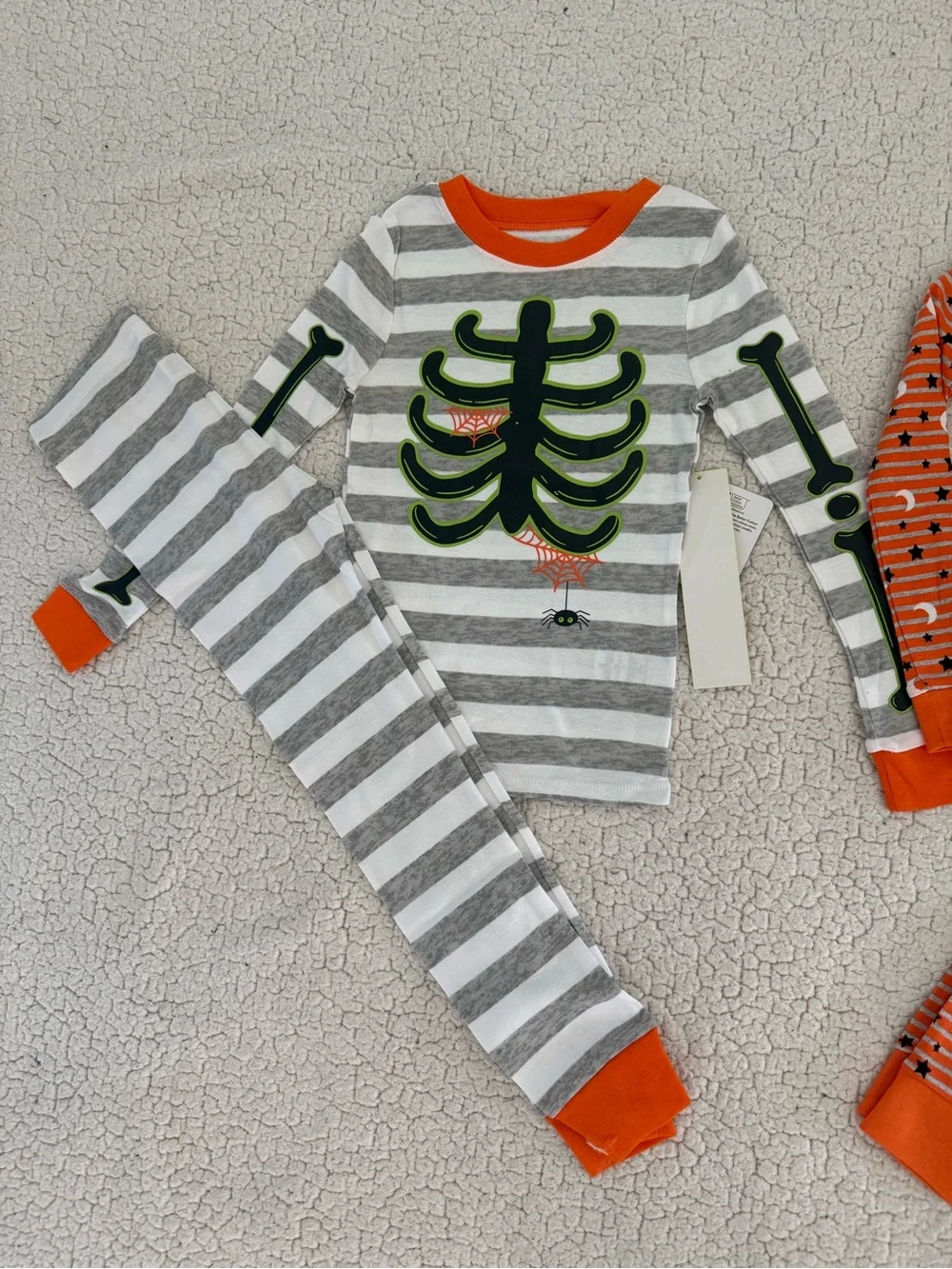 New boys Sz 6 Celebrate It Orange, Gray & Green Halloween Pajama Set